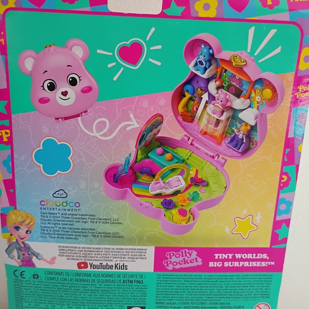Polly Pocket Care Bears Compact Playset with Dolls, Car & Accessories NIP - Picture 4 of 7
